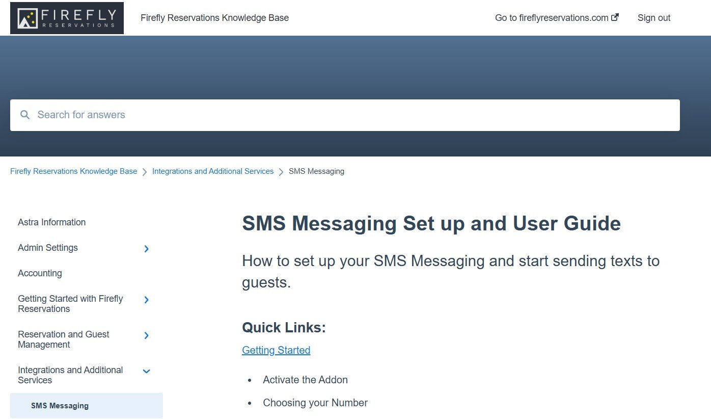 SMS Message KB Screenshot