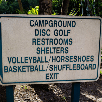 Campground sign