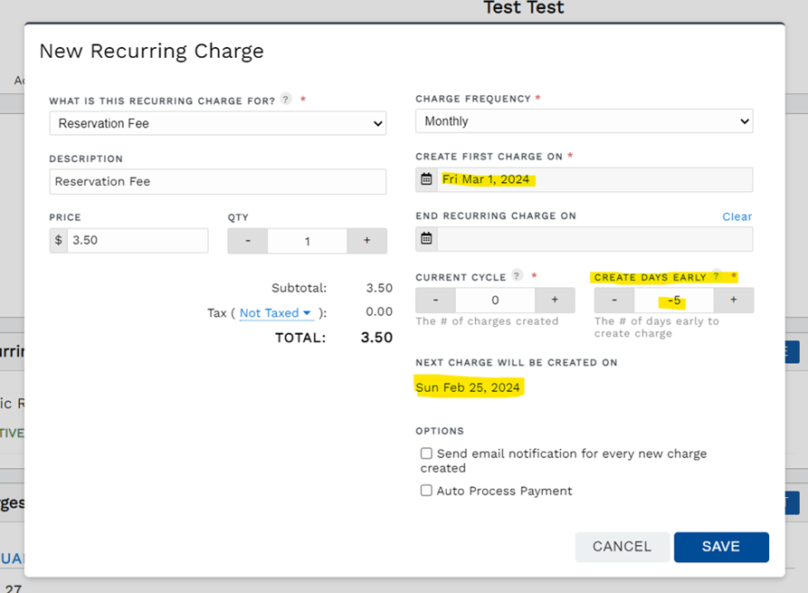 Create and Manage a Recurring Charge