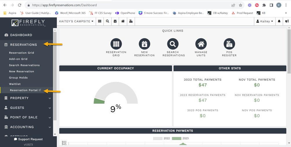 How do I access my Firefly Reservation Portal link?